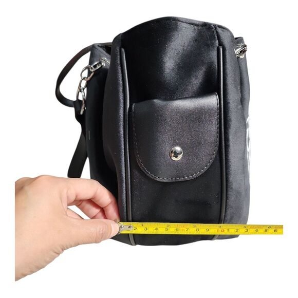 NWOT Multipurpose Vegan Suede Letters Shoulder Bag Spacious Interior Casual - Picture 5 of 14